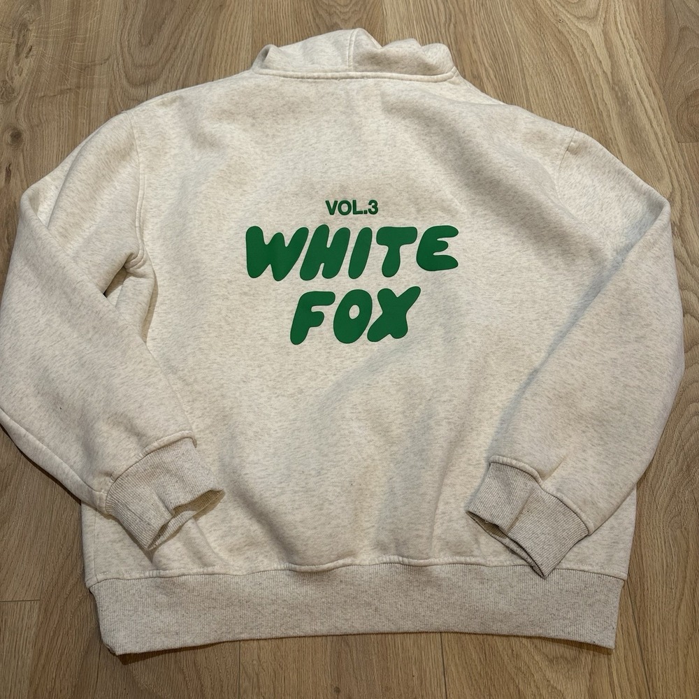 White Fox Boutique Hoodie Vol 3 Oversized Puff Print Sweatshirt L/XL Gray Green